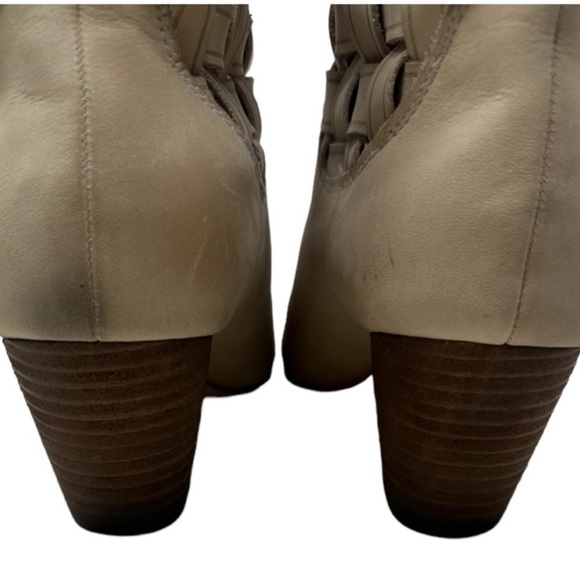 Corso Como Bueno Booties Boho Size 8.5 Beige Weave Ankle Boots Western Rodeo - Picture 10 of 12